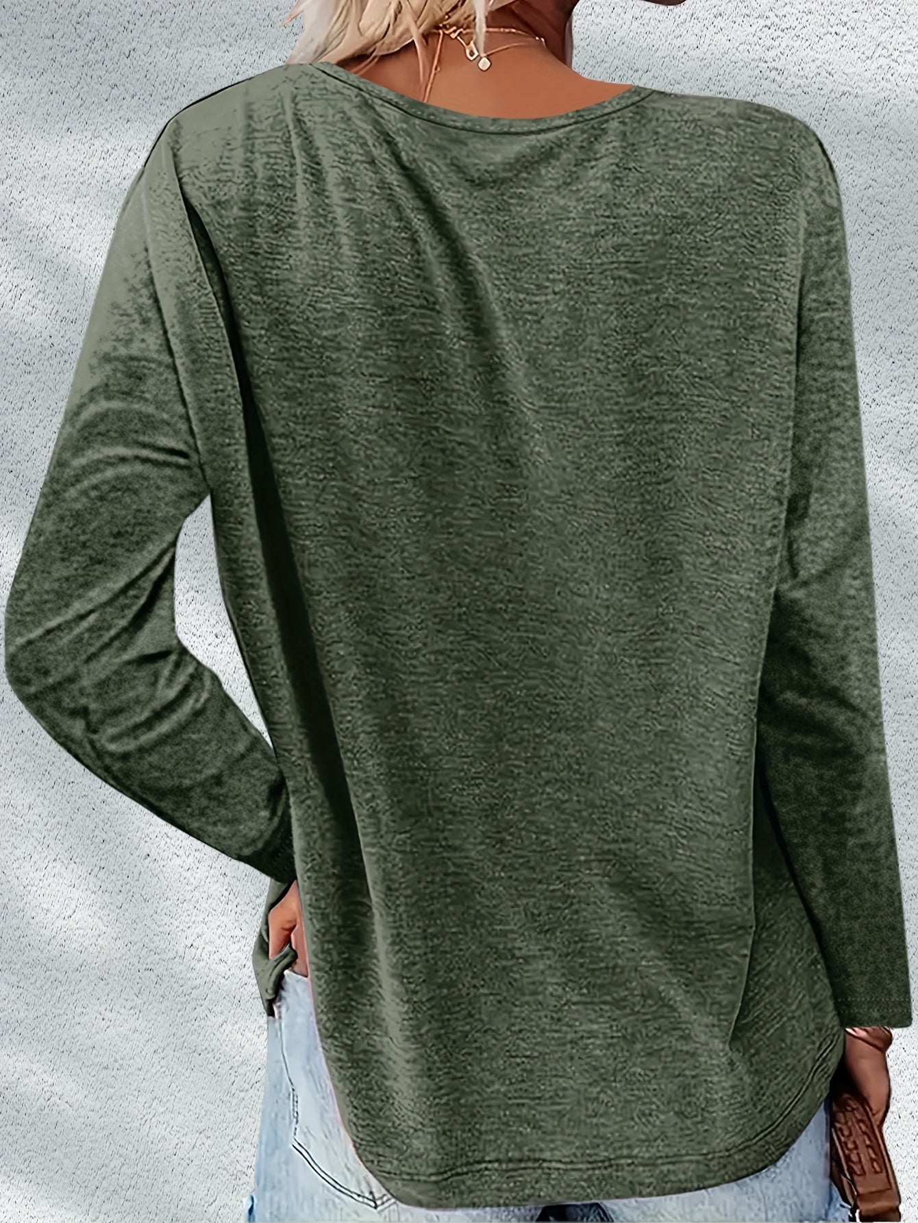 3pcs Women'S Casual V-Neck Long Sleeve T-Shirts - Soft Stretchy Fabric, Solid Color Basic Tees for All-Season Layering, Black/White/Grey, Regular Fit Pullover Tops, Layering Fashion, Versatile Clothing, Comfortable Wear