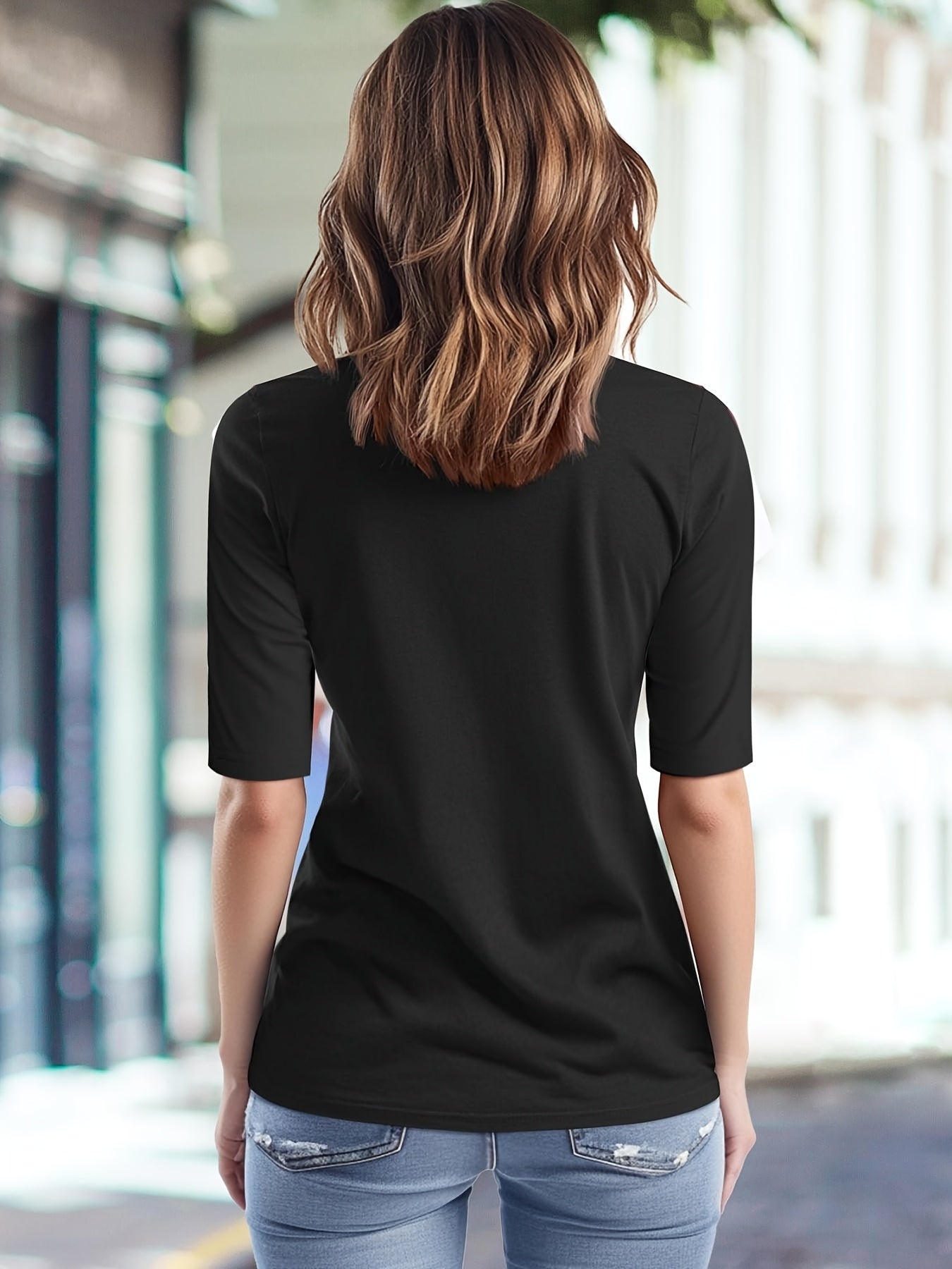 [Elegant T-Shirt Set] Versatile Women's Mid-Calf T-Shirt Set - Elegant Long Sleeve Crew Neck Top, Solid Color, Casual Style, Perfect for Spring/Summer/Fall