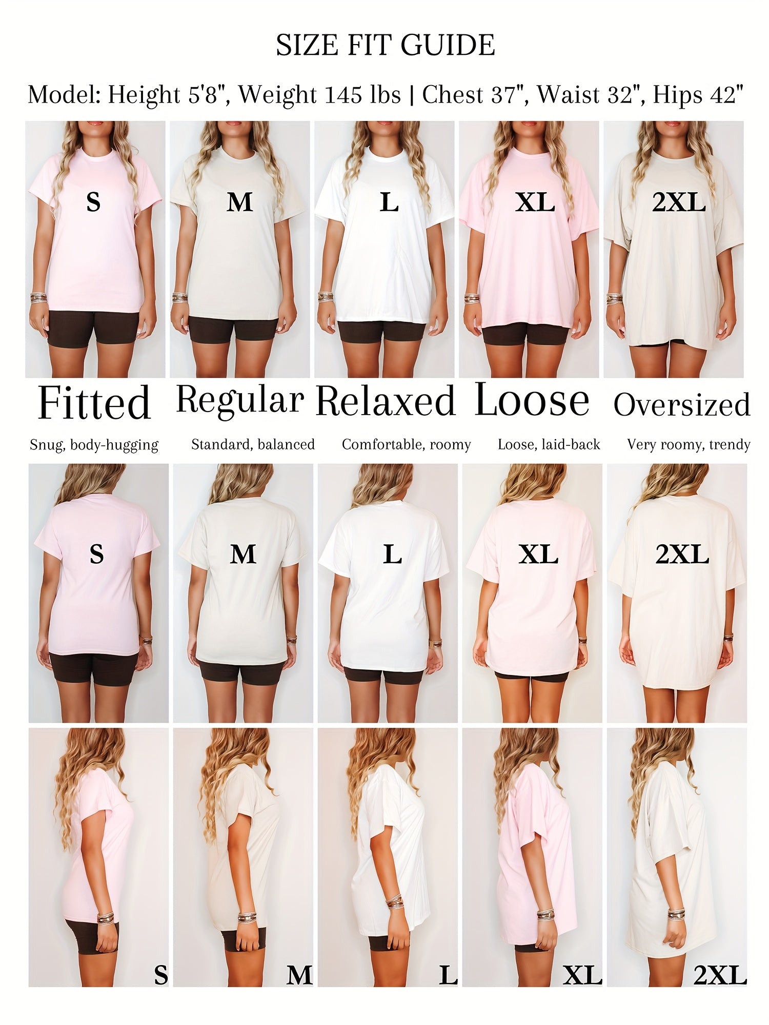 5pcs Set 100% Round Neck Comfortable And Fashionable T-shirt - Soft, Breathable, Gift And Daily Use - Women'S Basic Clothing