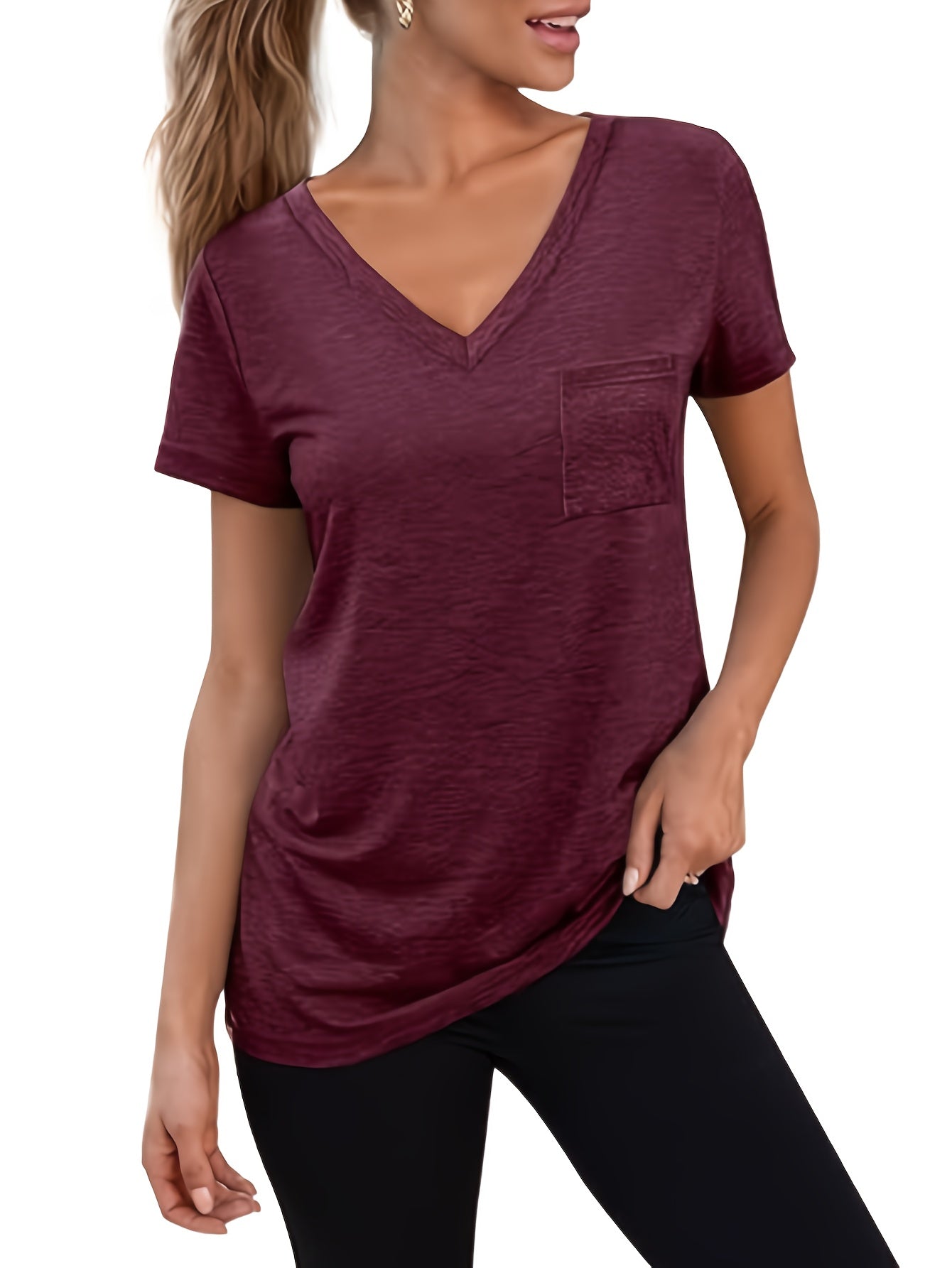 European and American Fashion Printed Women's V-Neck T-Shirt Set of Three