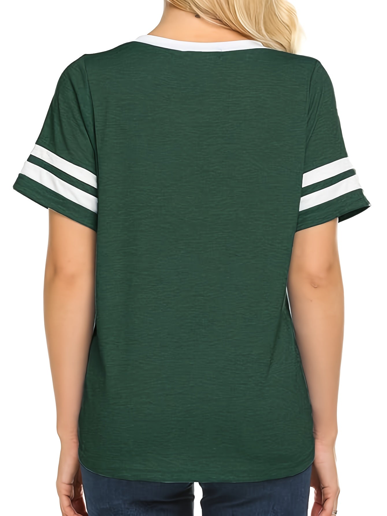 2025 European and American Fashion Casual Pocket Print V-Neck T-Shirt Three-Piece Set