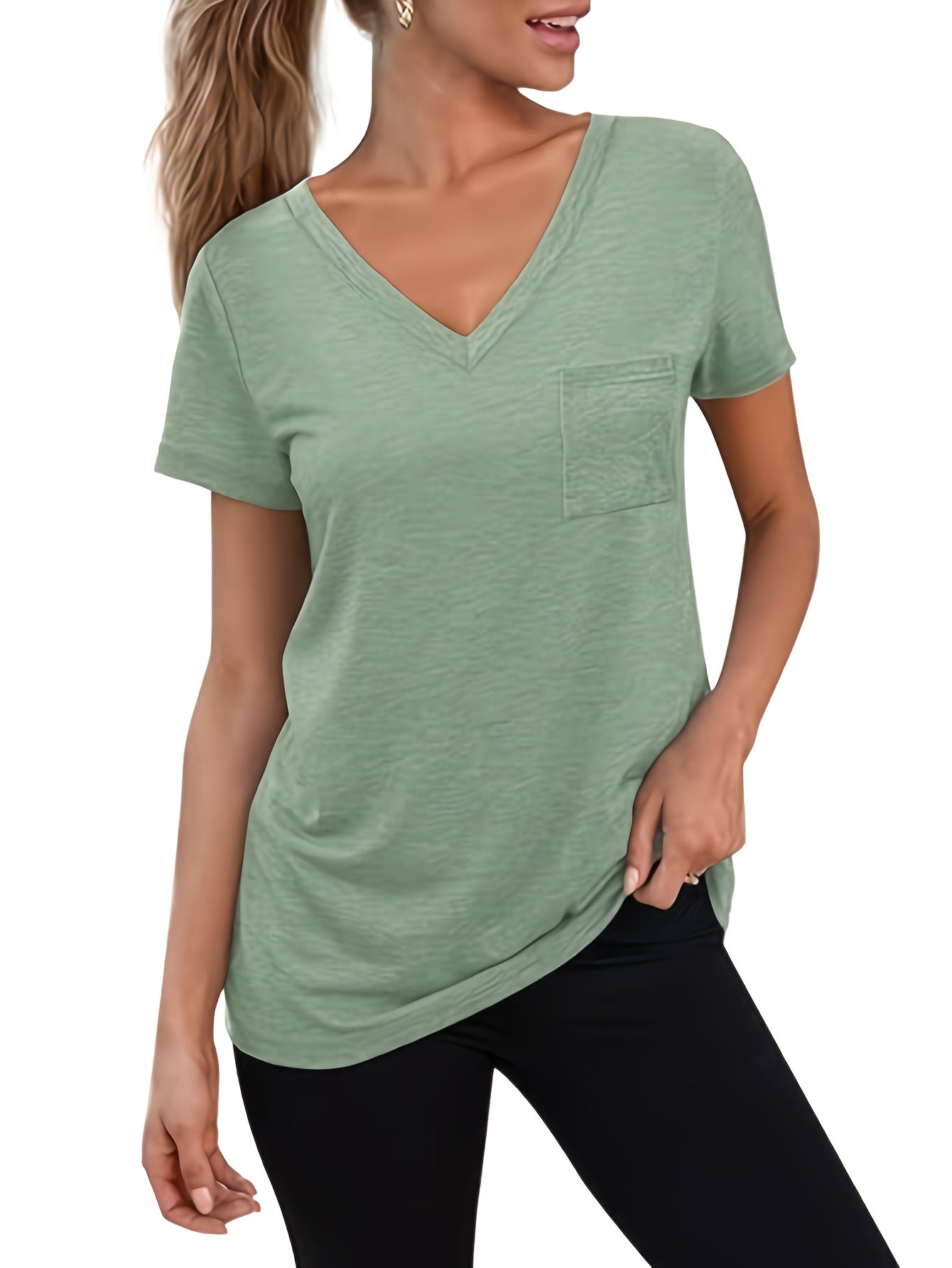 European and American Fashion Printed Women's V-Neck T-Shirt Set of Three