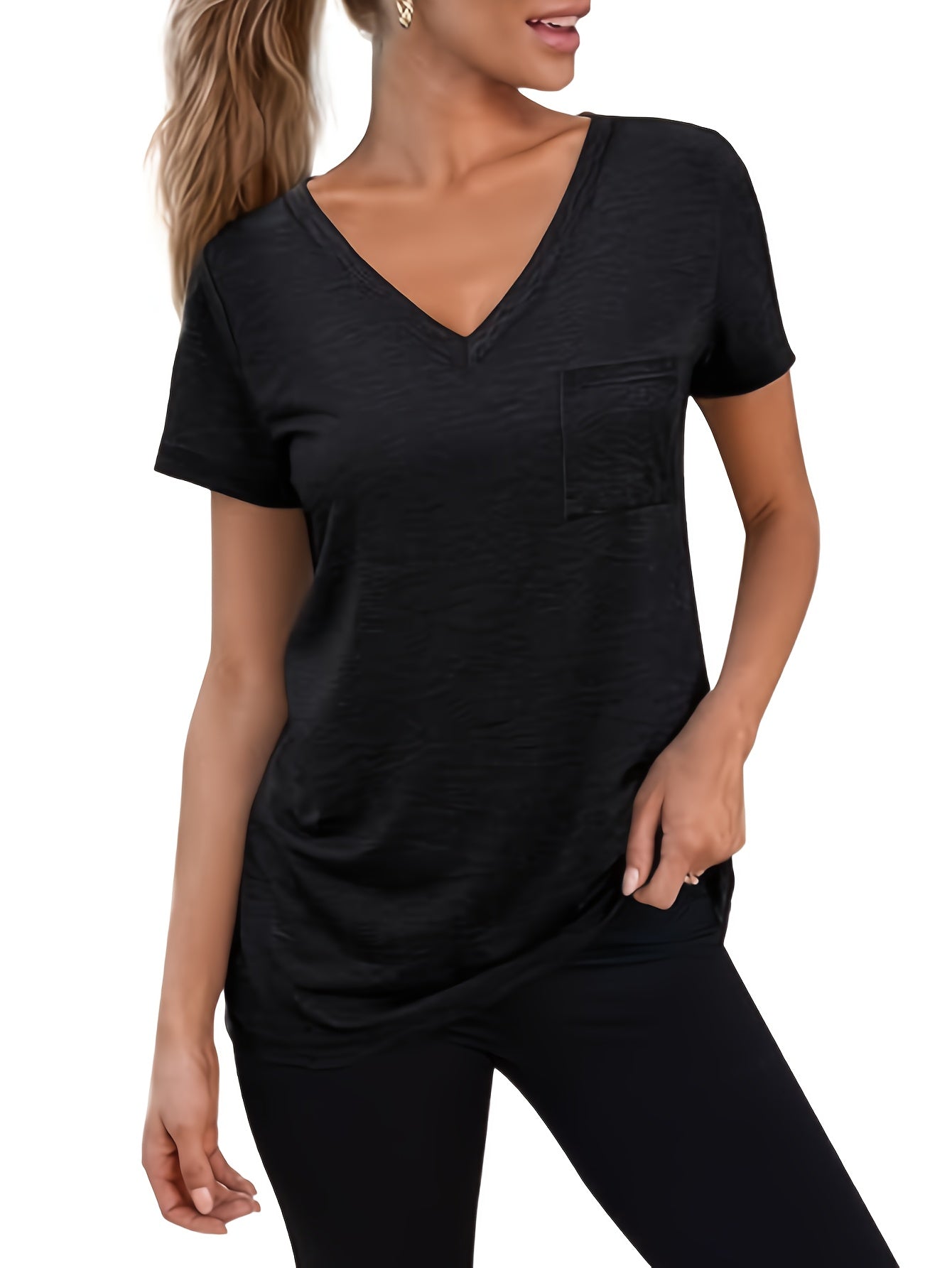 European and American Fashion Printed Women's V-Neck T-Shirt Set of Three